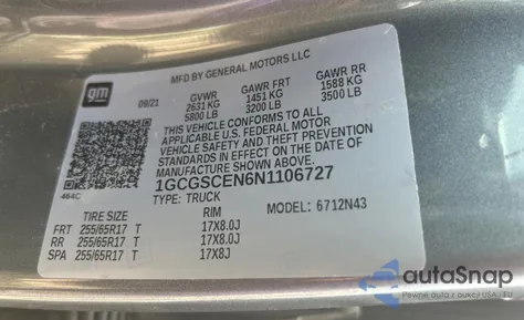 2022 Chevrolet Colorado Lt z USA, uszkodzony, nr VIN 1GCGSCEN6N1106727